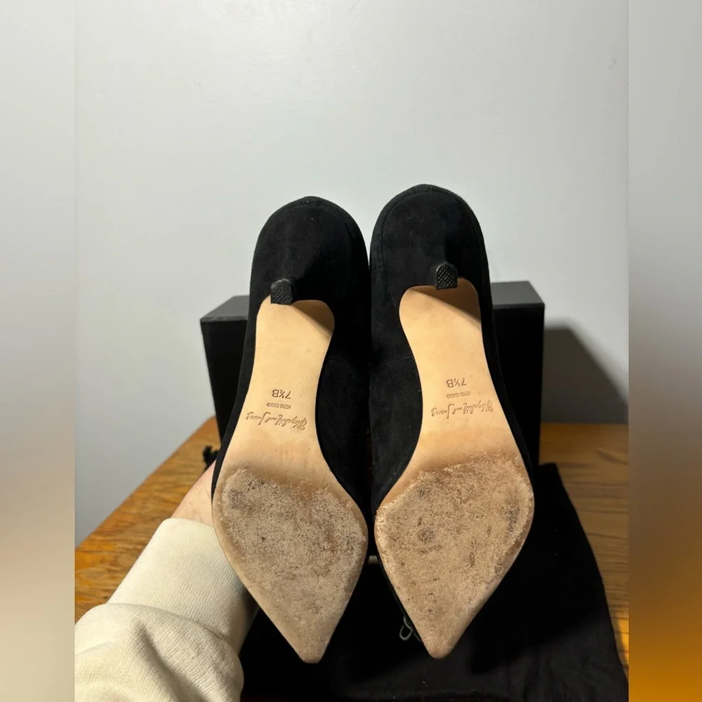 Elizabeth & James Clark Black Suede Heels Size 7.5